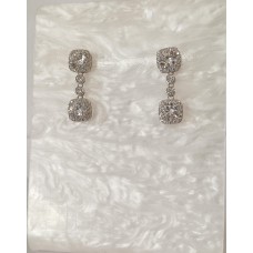 Ασημένια Σκουλαρίκια κρεμαστά με ζιργκόν (SE74)